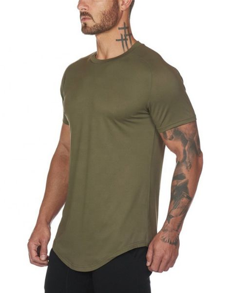 Wholesale Custom Bottom Shaped Men's Workout T-shirts Manufacturer in USA