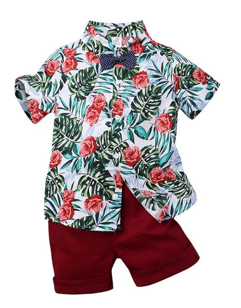 Wholesale Custom Short Sleeve Cotton Printed Little Boys Clothes ...