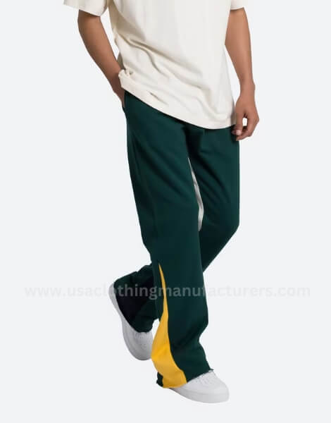 Wholesale Custom Quality Flare Jogger Pant with Patchwork Elastic Waist Manufacturer