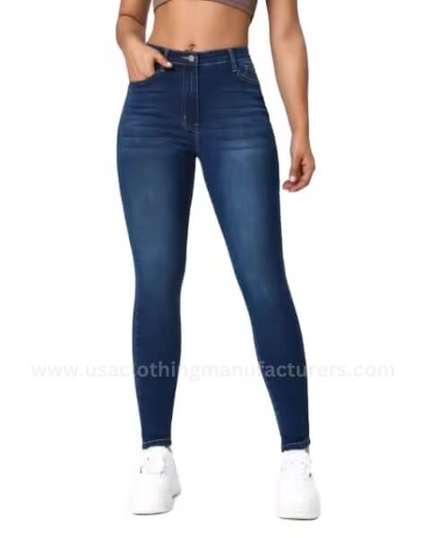 Wholesale New Mid Waist Slim Fit Denim Jeans Pant For Ladies