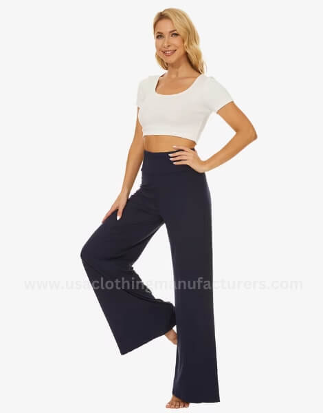 wholesale soft loose wide leg office pant for women manufacturer