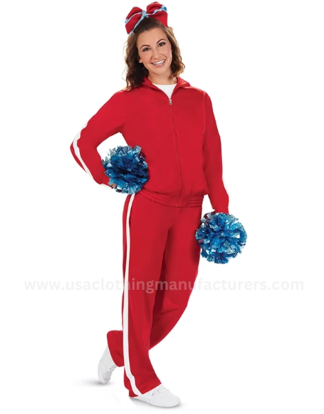 wholesale women’s cheer practice wear warm-up tracksuit manufacturer