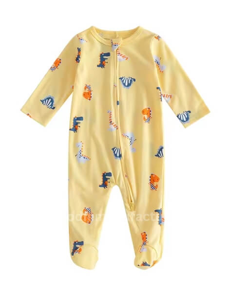 bamboo fiber baby long-sleeved foot onesie crawl suit