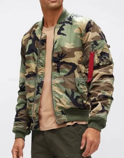 custom camouflage military bomber jacket for men