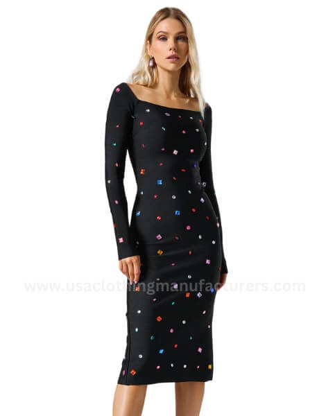 ladies' midi holiday cocktail dress for evening party