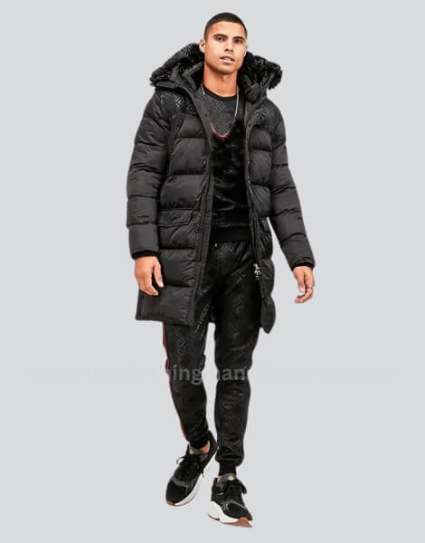 Men’s Oversized Long Black Puffer Coat