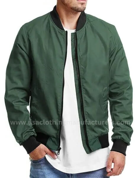 men’s spring and autumn green bomber jacket