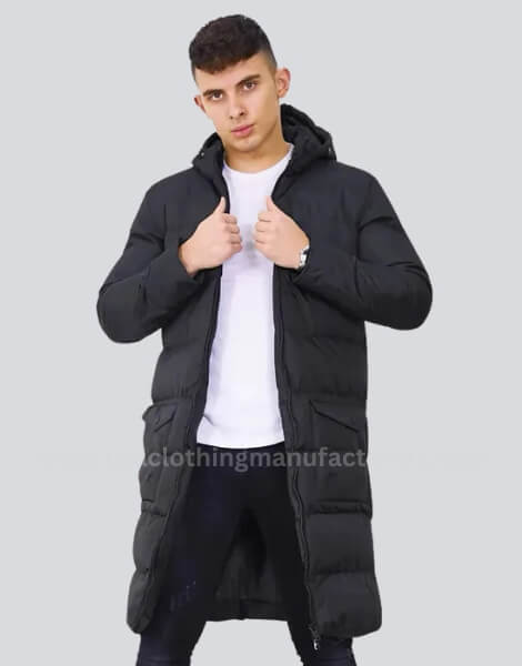 Men’s Windproof Vintage Hooded Long Puffer Jacket