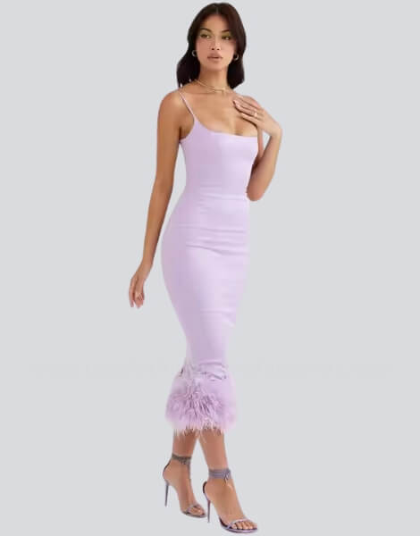 Purple Elegant Sleeveless Lilac Sheath Dress for Summer