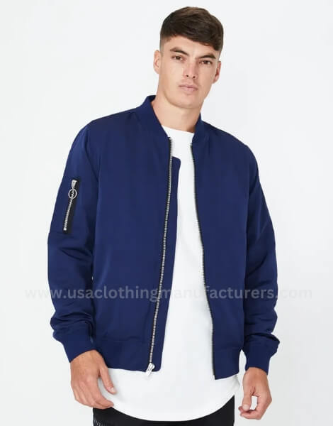 regular zipper stain blank bomber harrington jacket