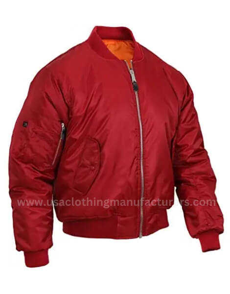 satin nylon blank aviator jacket for winter