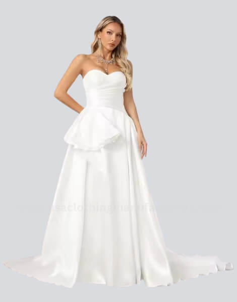 Sequined Pleated Sheath Sweetheart Wedding Dress