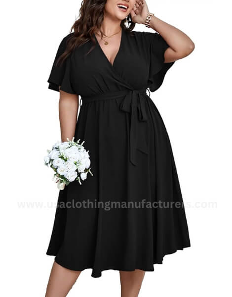 women's a-line flowy plus size cocktail dress for wedding