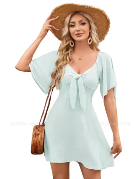 women's deep v neck summer cocktail dress