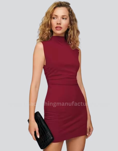 Women’s Sleeveless Mini Red Sheath Dress