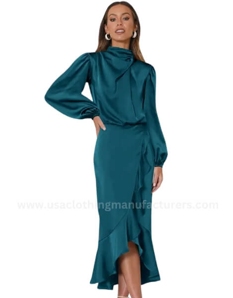 women's winter loosen ruffle winter cocktail dress