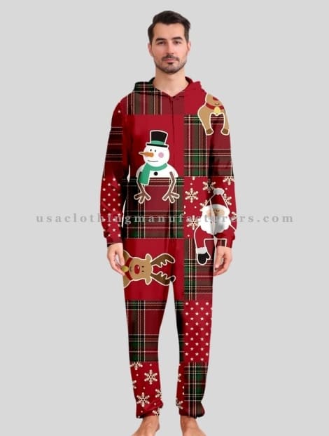 Mens Christmas Party Microfiber Jumpsuit in Bulk