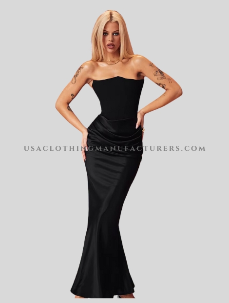 Black Off Shoulder Maxi Dress Vendor